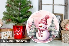 Christmas Snowman Round Sign - Snowman Round Sublimation Product Image 1