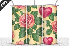 Rose Tumbler Sublimation | Valentine&#039;s Day Tumbler Wrap Product Image 4