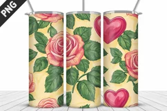 Rose Tumbler Sublimation | Valentine's Day Tumbler Wrap Product Image 4