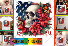 Vibrant TSHIRT Designs PNG, Skull USA Product Image 1