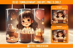 Cute Birthday Tumbler Wraps, Sublimation Wrap Product Image 1