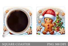Gingerbread Coaster Design. Christmas Coaster Sublimation Product Image 1