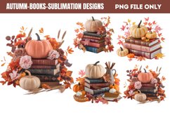 Autumn Books Sublimation Clipart PNG Product Image 1