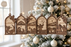 Nativity Silhouette Ornament SVG Bundle | Christmas | SVG Product Image 2