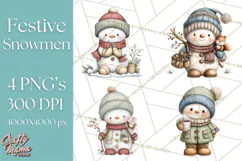 Christmas Snowman Clipart PNG Winter Holiday Characters Pnga Product Image 1