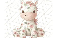 Pink Floral Stuffed Animal Clipart PNG, Cute Stuffed Animals Product Image 3