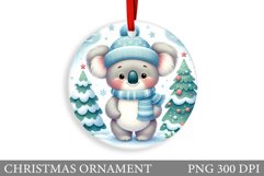 Cute Koala Christmas Ornament. Christmas Koala Sublimation Product Image 1