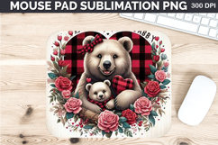 Watercolor Bear Mouse Pad Sublimation - Valentines PNG Product Image 1