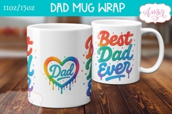 Best Dad ever mug wrap PNG, Father&#039;s day mug template PNG Product Image 2