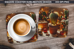 Christmas Coaster Sublimation, Christmas Coaster PNG Design Product Image 1