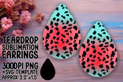 Leopard Gradient Art Teardrop Earring Wrap PNG Product Image 1