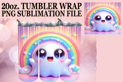 Luminous Sublimation 20oz tumbler wrap, 3D Cute Ghost Product Image 1