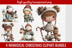 4 Whimsical Christmas Clipart | Cute Festive Holiday PNG Product Image 1