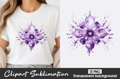 Purple Mandala Watercolor Clipart PNG Product Image 1