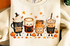 Fall Vibes PNG, Spooky Season Halloween PNG, Coffee PNG Product Image 1