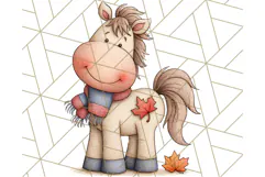 Fall Farm Animal Clipart, Autumn Barnyard PNG Illustrations Product Image 3