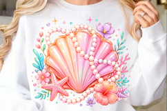Pink Pearl Seashell Summer PNG Product Image 1