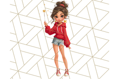 Patriotic Fashion Girl Clipart PNG for 4th of July Product Image 3