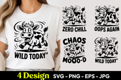Wild Today Chaos Cow SVG PNG Product Image 1