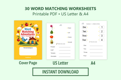 PreSchool 30 Word Matching Worksheets for Kids Product Image 9