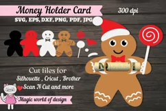 3d Christmas Gingerbread Man Money Holder SVG, Layered Product Image 1