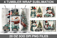 Christmas snowman Tumbler Sublimation ,20 oz Tumbler Wrap Product Image 1