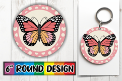 Joyful Coasters Circle PNG Style, Butterfly Product Image 1