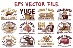 Funny Trump Political Satire Sticker Bundle - EPS Product Image 1