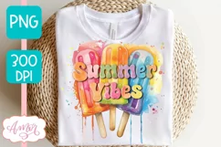 Summer vibes PNG for Sublimation design, Ice lolly shirt PNG Product Image 1