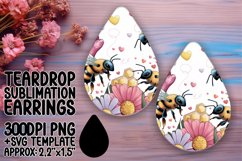 Bright Teardrop Earrings Artwork PNG , Bee Product Image 1