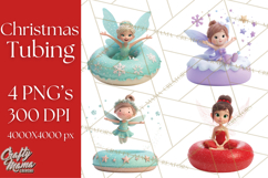 Christmas Characters Snow Tubing PNG Product Image 1