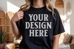 Comfort Colors 1717 Black TShirt Mockup, CC1717 mockup, Tran Product Image 1