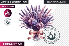 Lavender Clipart PNG, French Country Botanical sublimation Product Image 1