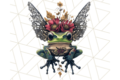 Floral Punk Frogs PNG - Neon Reble Grunge Amphibians Clipart Product Image 3