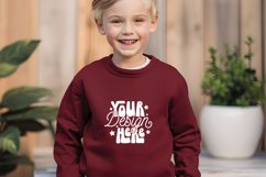 Maroon Gildan 18000B Mockup, Mockup Product Image 1