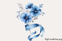 Spring Neutral Blue Clipart PNG Product Image 1