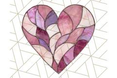 Stained Glass Heart PNG Clipart in Pastel and Bright Colors Product Image 3