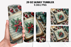 Christmas Skinny Tumbler 20oz Wrap Design, Christmas Tumbler Product Image 1