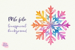 4 Disco Snowflakes Clipart Groovy Christmas PNG Product Image 4