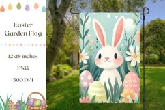 Welcome Easter Garden Flag, Easter Bunny Sublimation Design Product Image 1