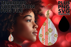 Colorful Teardrop Earrings Magic, Gold Flower Product Image 1