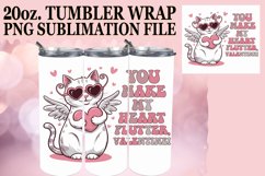 Enchanted Dreams 20oz tumbler wrap, Valentines Cat Product Image 1