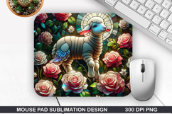 Sheep Mouse Pad Sublimation, Valentine Mouse Pad PNG Product Image 1