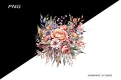 Watercolor Pastel Flowers Clipart, Wedding Flowers Clipart Product Image 1