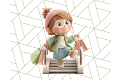 Kawaii City Girl PNG Clipart, Soft Dreamy Style Clip Art Product Image 3