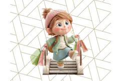 Kawaii City Girl PNG Clipart, Soft Dreamy Style Clip Art Product Image 3