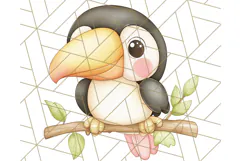 Pastel Safari Jungle Baby Animals PNG Clipart, Nursery Product Image 3