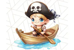 Cartoon Pirate Kids and Animals PNG Clipart for Fun Designs Product Image 3