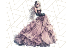Victorian Gothic Wedding Dress PNG, Dark Bridal Clipart Product Image 3