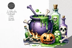 Halloween clipart, Cauldron clipart, Autumn clipart Product Image 1